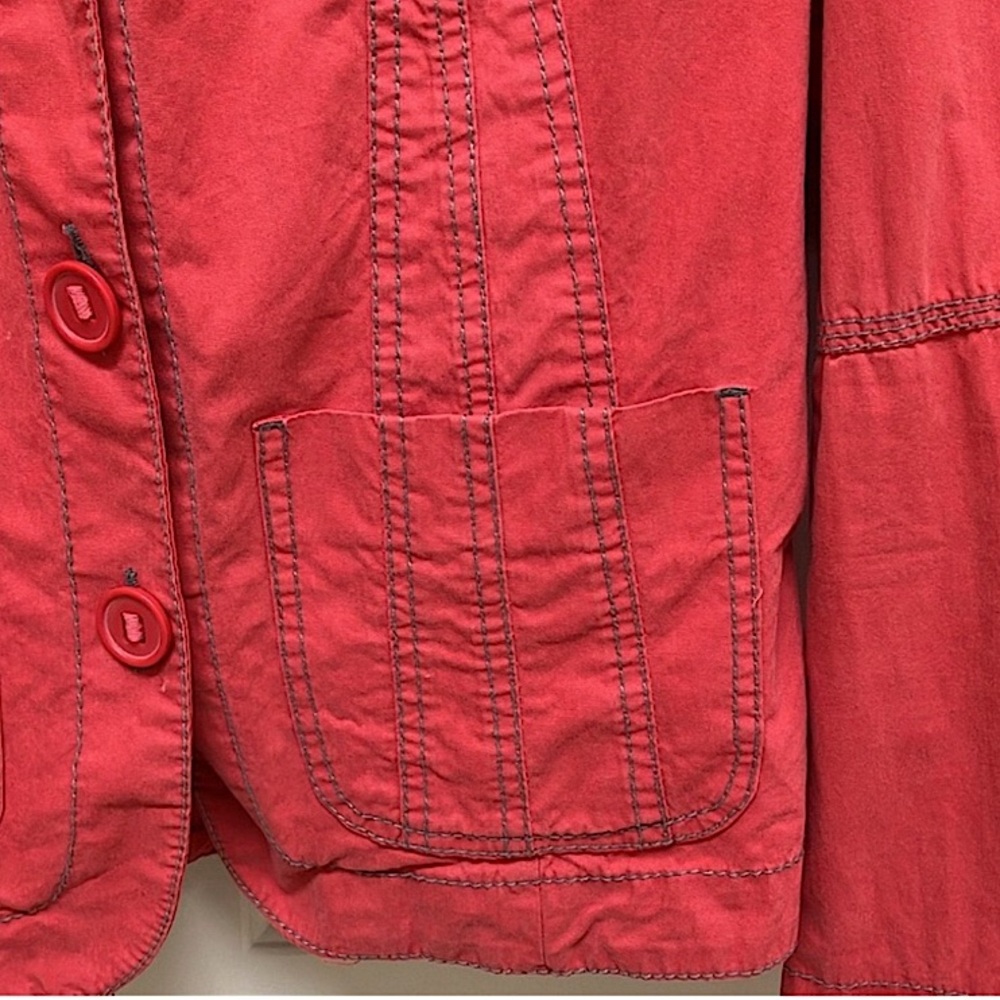 Cotton Ginny button up Jacket, Cotton/spandex, red, size M - Picture 8 of 16